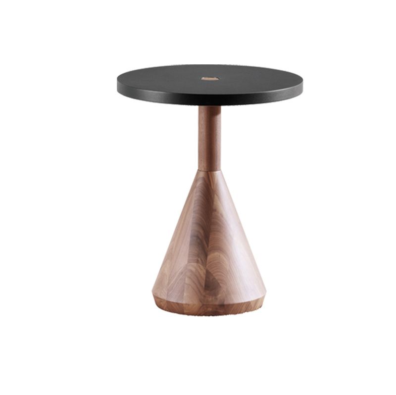 Modern Minimalist Walnut Conical Side Table - Nordic Round Accent End Table